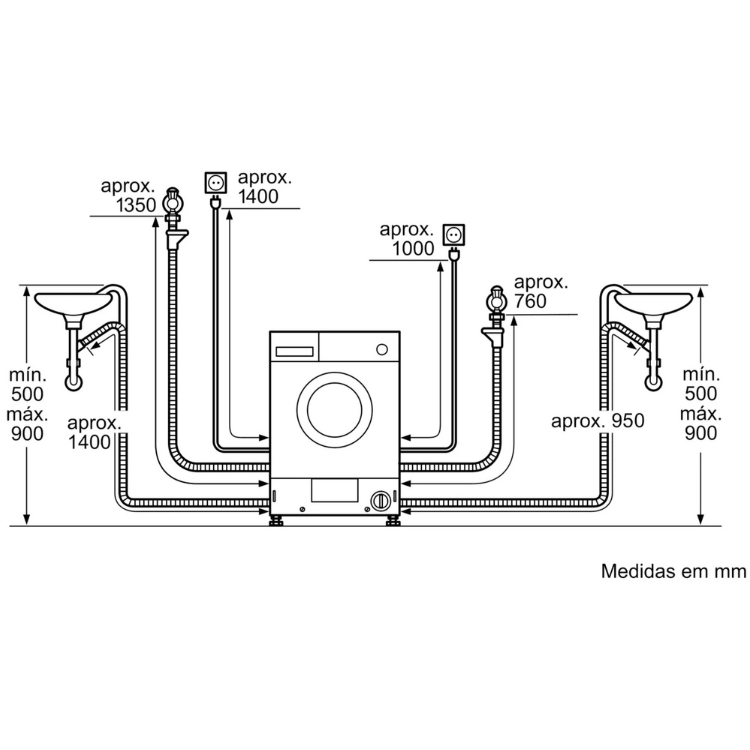Máquina de Lavar e Secar Roupa de Encastre Siemens WK14D543ES 4Kg/7Kg 1400RPM Classe E Branco