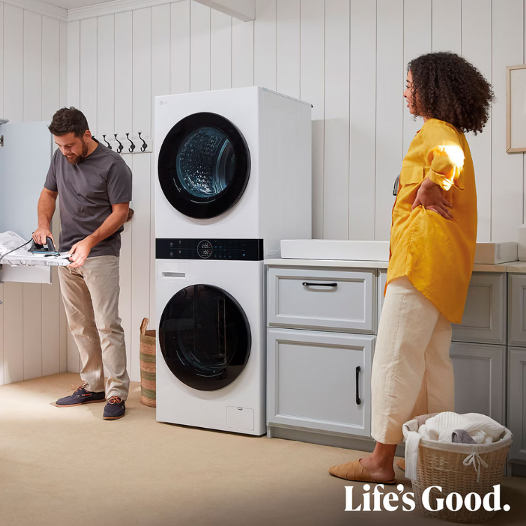 Máquina de Lavar e Secar Roupa LG WashTower WT1210WWF 12Kg/10Kg 1400RPM Classe A