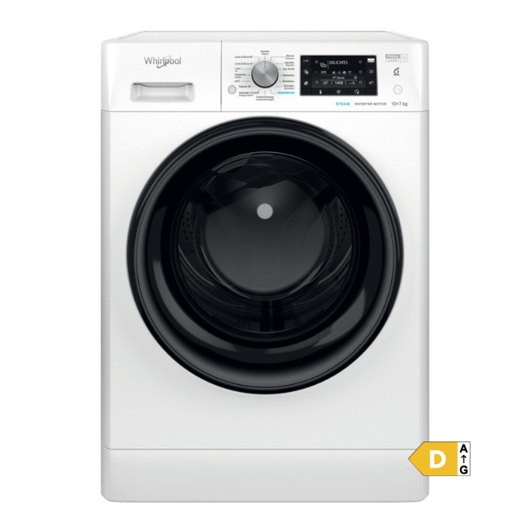 Máquina de Lavar e Secar Roupa Whirlpool FFWDD1074269 10Kg/7Kg 1400RPM Classe D