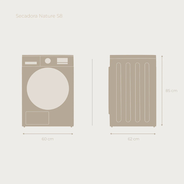 Máquina de Secar Roupa EVVO Nature S8 D 8Kg Classe D