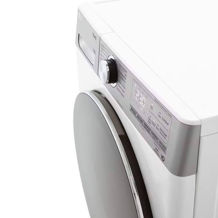 Máquina de secar roupa LG RH10V9AV2WR, 10Kg, Classe C, branca, com painel de controlo e porta.