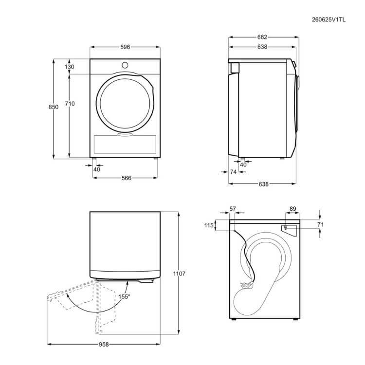 Máquina de Secar Roupa Electrolux EDE688CBBO 8Kg Classe C