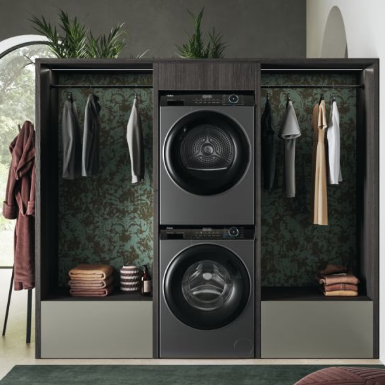 Máquina de Secar Roupa Haier HD90-A3939R-S 9Kg Classe B Preto