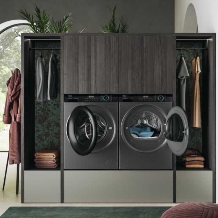 Máquina de Secar Roupa Haier HD90-A3939R-S 9Kg Classe B Preto