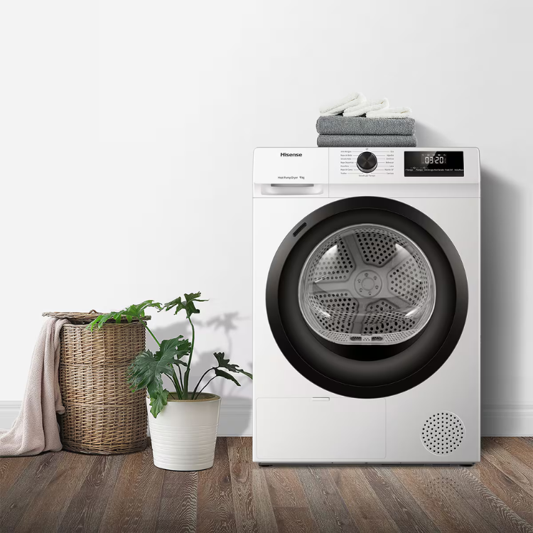 Máquina de Secar Roupa Hisense DHQE900UWDC 9Kg Classe D Branco