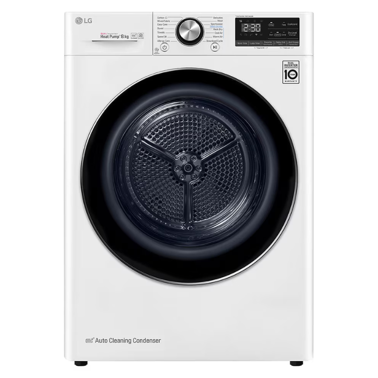 Máquina de Secar Roupa LG RC80V9AV2W 8Kg Classe C Branco