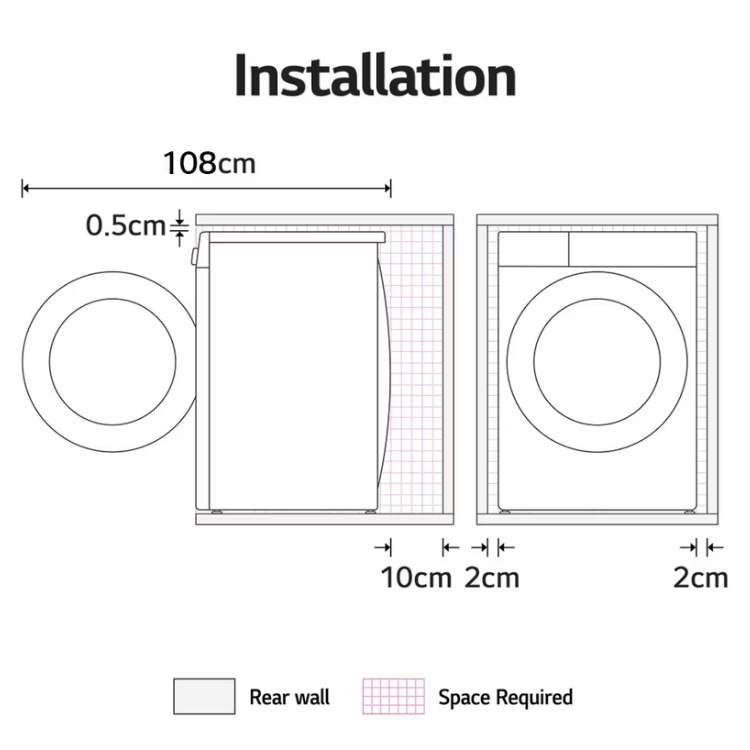 Máquina de Secar Roupa LG RHA1008NWK 8Kg Classe D Branco