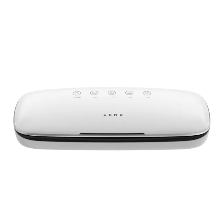 White AENO vacuum sealer with control buttons and black base.