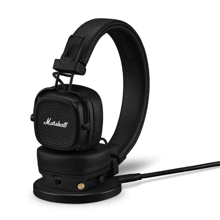 Black Marshall Major V on-ear headphones with white logo
