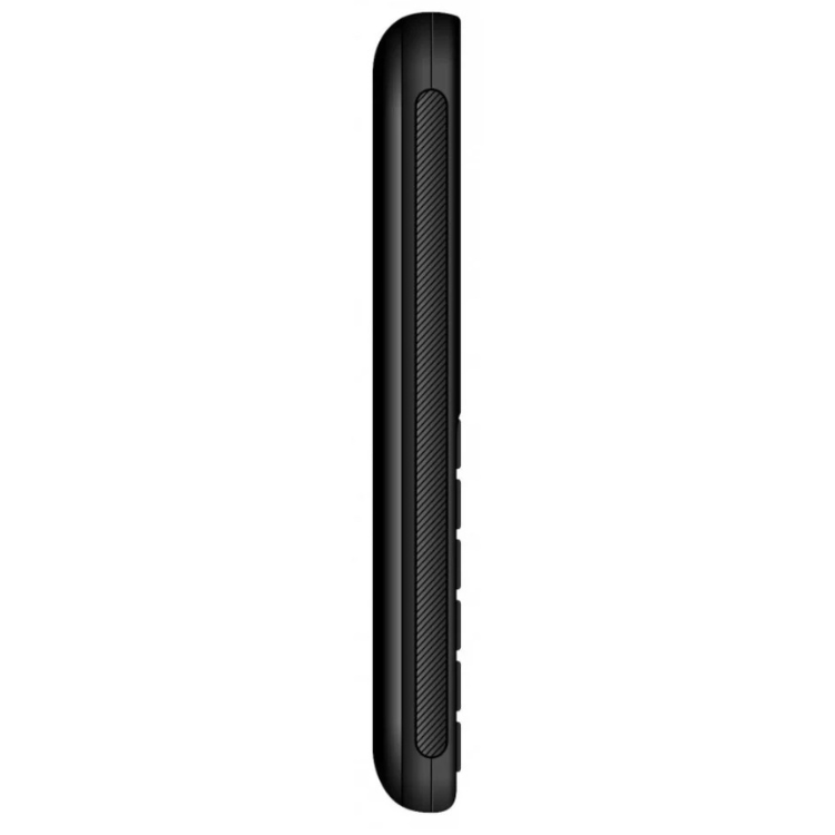 Telemóvel Maxcom MM718 preto, lado direito com textura e botões.