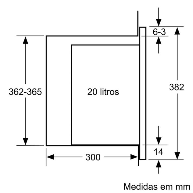 Microondas de Encastre Bosch Serie 6 BFL524MB0 800W 20L Preto