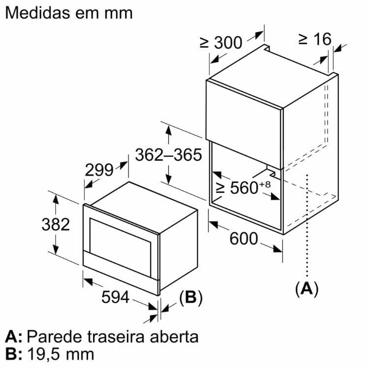 Microondas de Encastre Siemens BF722L1B1 21L 900W