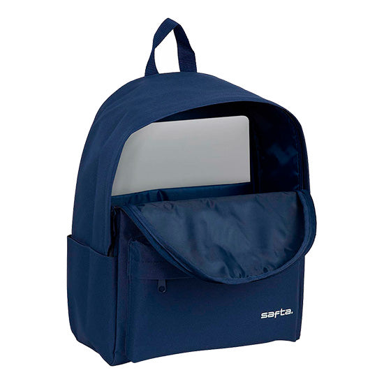 Mochila Safta azul 14.1 polegadas com compartimento para portátil.