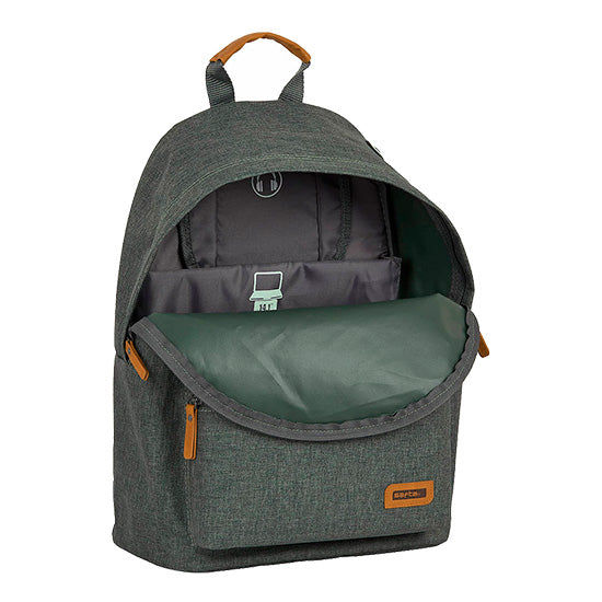 Mochila Safta cinzento carvão 14.1 polegadas com compartimento para portátil.