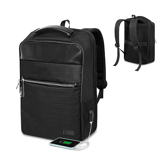 Mochila Subblim Business V2 preta com USB para portáteis de 15.6 polegadas.