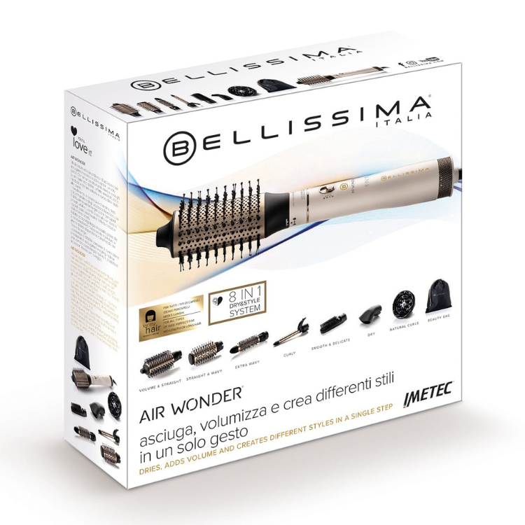 Modelador de Cabelo Belissima Imetec Air Wonder 1000W Branco
