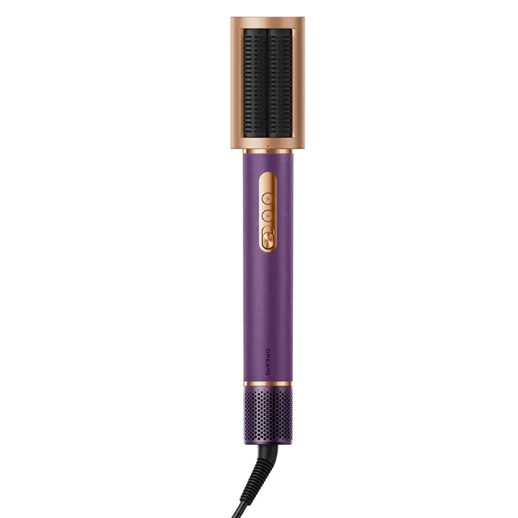 Dreame purple hair styler with gold accents and black bristles.