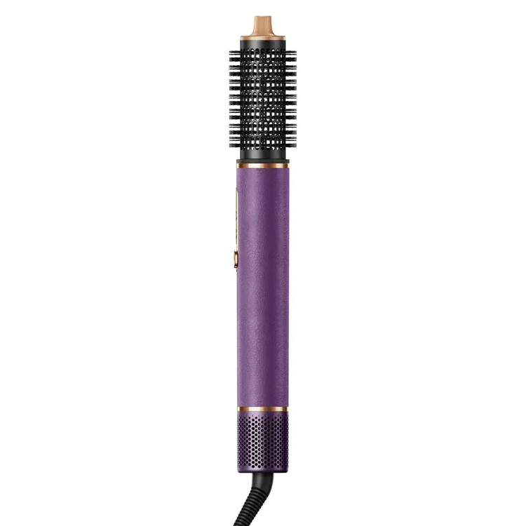 Dreame purple hair styler with black bristles and gold accents.