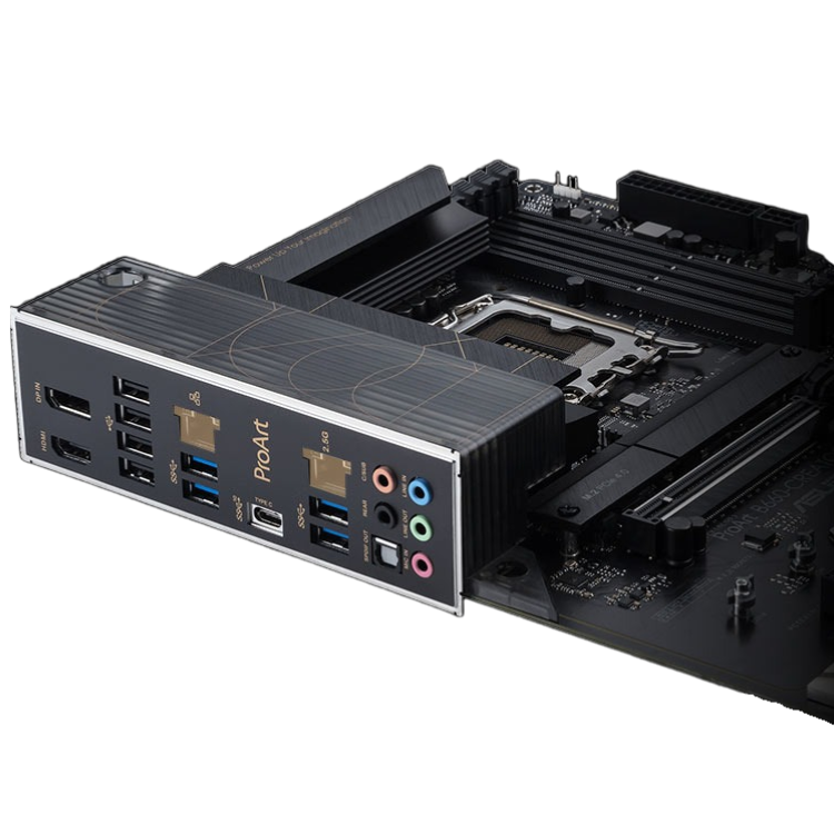 ASUS ProArt B660 Creator motherboard, black, LGA 1700, various ports.