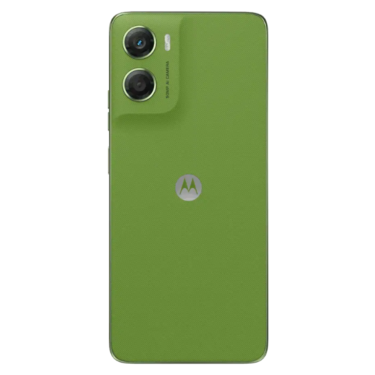 Smartphone Motorola G06 4GB/256GB Dual Sim, verde, com duas câmaras traseiras e logotipo da Motorola.