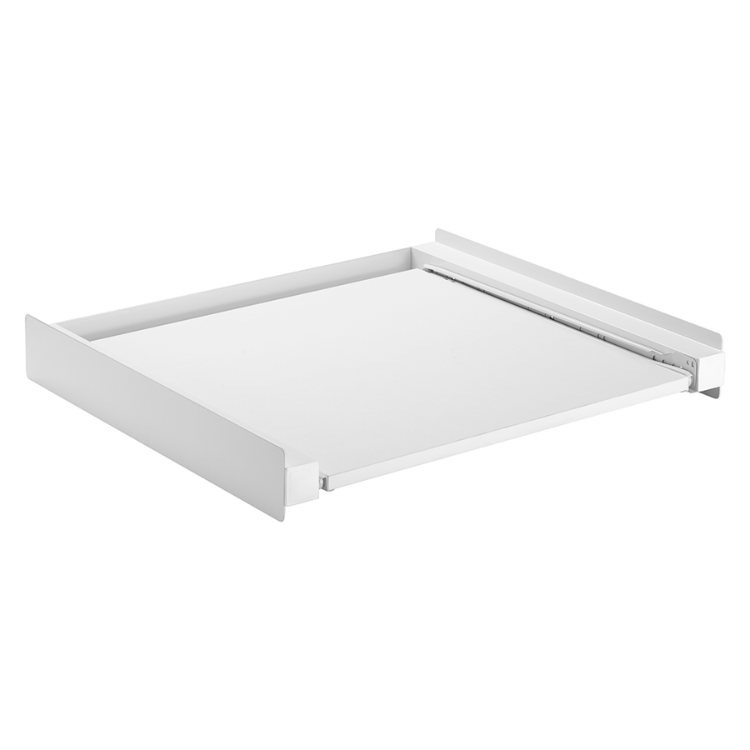 White vertical mounting base for washer/dryer, Napofix ML-3, metal frame.
