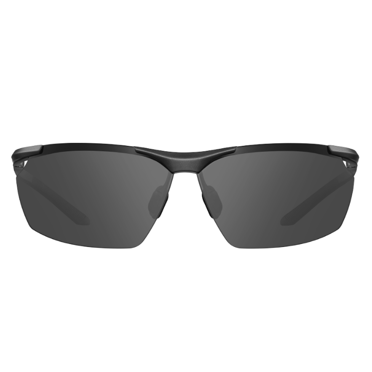 Black Xiaomi sport sunglasses with dark gray lenses