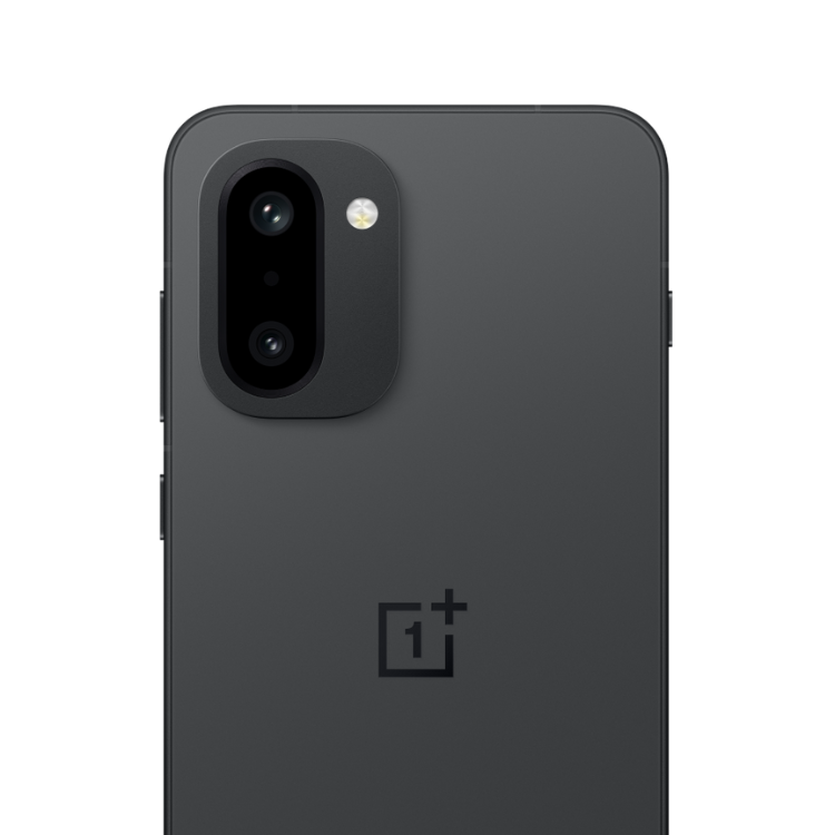 OnePlus 15R 5G preto, câmara dupla e flash LED na parte de trás, logotipo OnePlus.