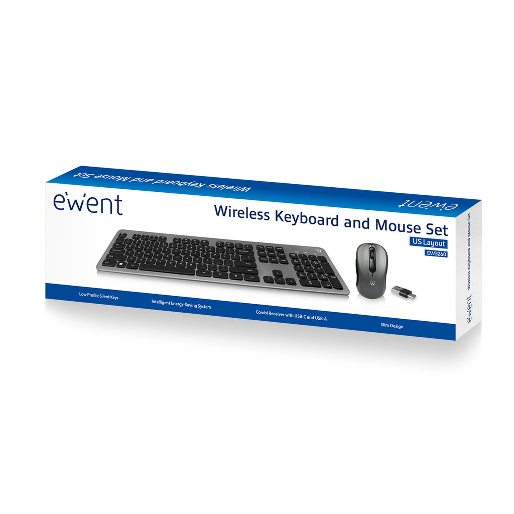 Teclado + Rato Ewent Silent Wireless
