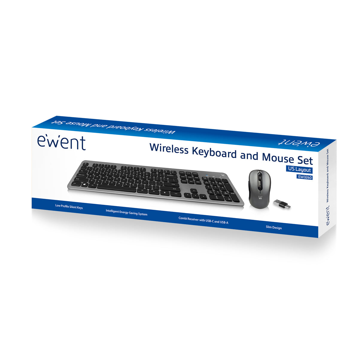 Teclado + Rato Ewent Silent Wireless