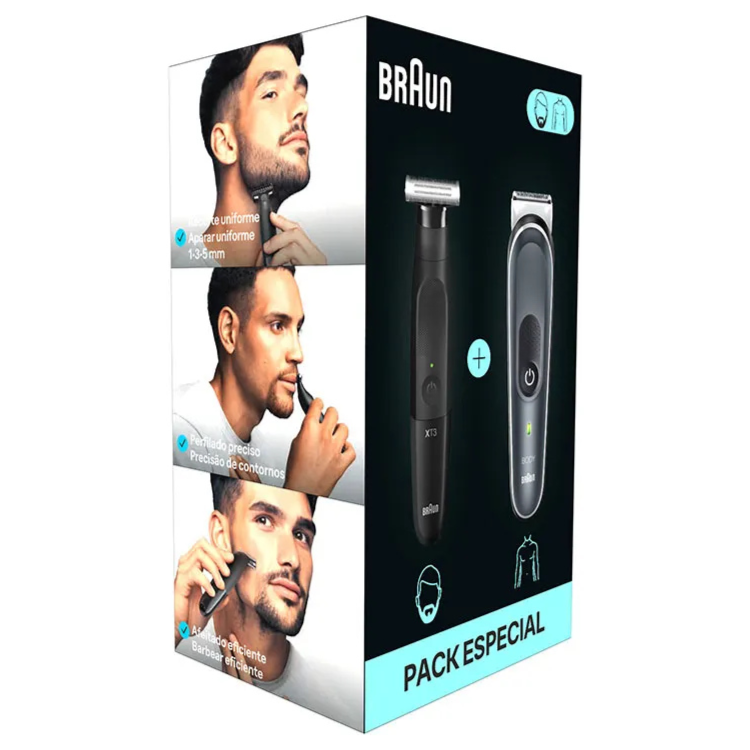 Máquina de Barbear Braun XT3100 + Aparador de Corpo Braun Bodygroomer Series 5 BG5360
