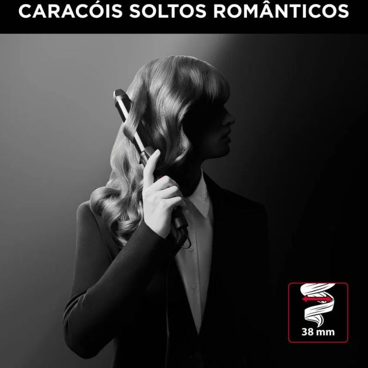 Pack Secador e Modelador Rowenta CV6430F0 + CF322LF0 Iónico Keratin & Glow Preto