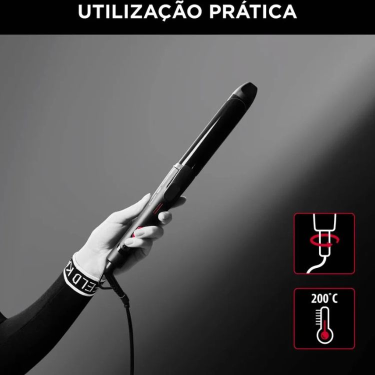 Pack Secador e Modelador Rowenta CV6430F0 + CF322LF0 Iónico Keratin & Glow Preto