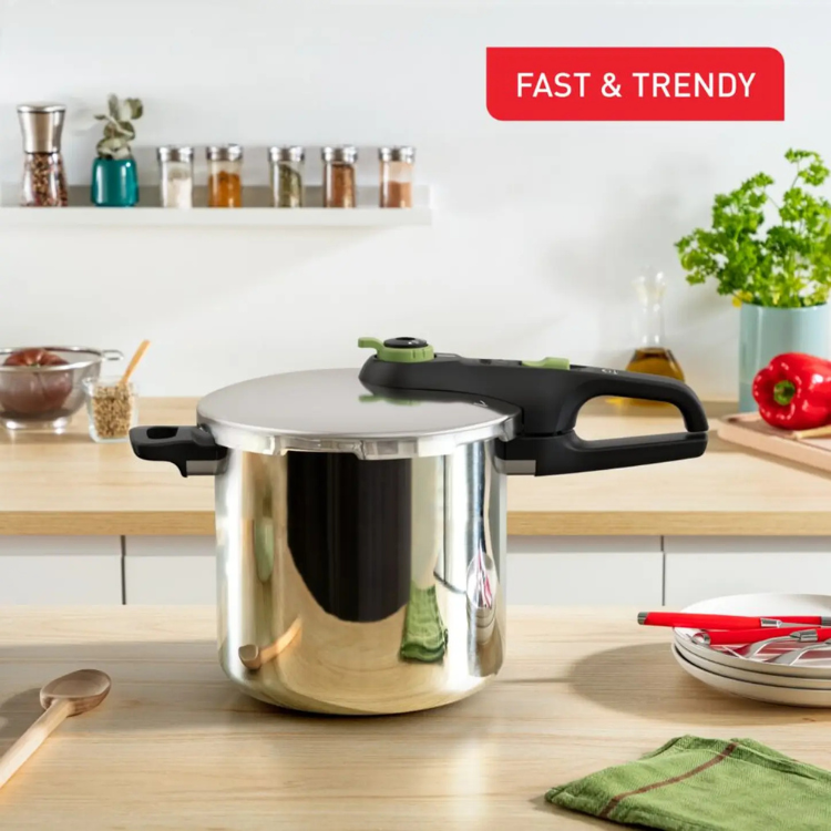 Panela de Pressão Tefal Secure Trendy 8L Inox