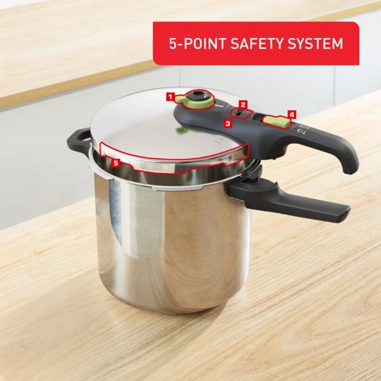 Panela de Pressão Tefal Secure Trendy 8L Inox