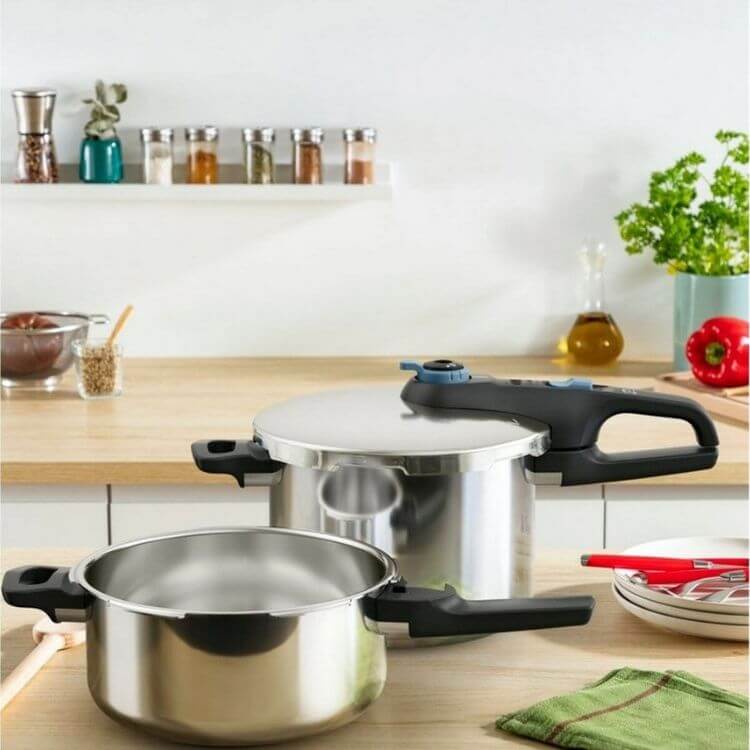 Conjunto de Panelas de Pressão Tefal Secure P25843 4L + 6L Inox