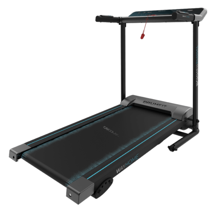 Black Cecotec DrumFit WayHome 1000 Runner Sprint treadmill with blue accents