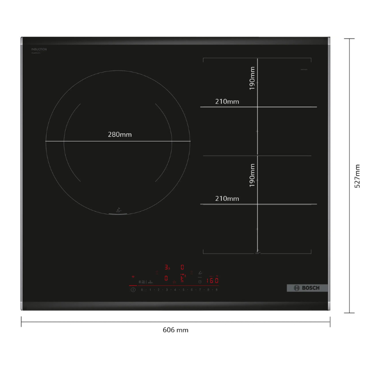 Placa de Indução Bosch Serie 6 PXJ675HC1E 7400W 3 Zonas 60cm
