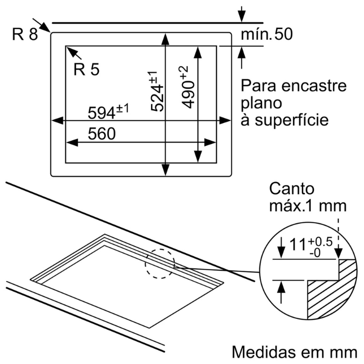 Placa de Gás Bosch Serie 6 PPP6A6B20 4 Zona 60cm - Novo/Ligeiro Dano