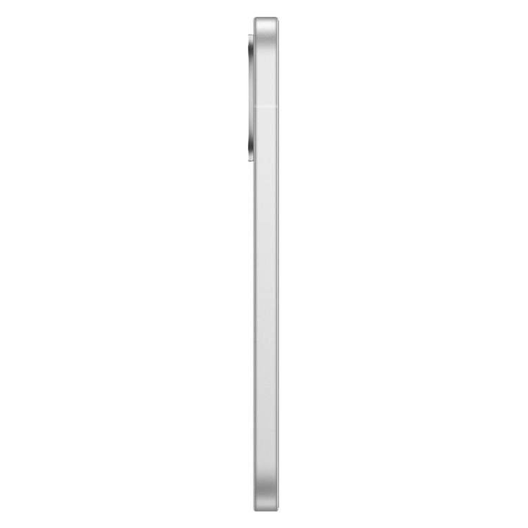 Poco X8 Pro Max 5G branco, lado direito com detalhes de câmera e botão de volume.