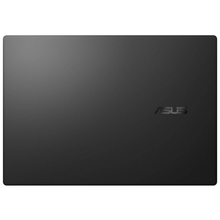 Black Asus laptop, 16-inch, logo visible.