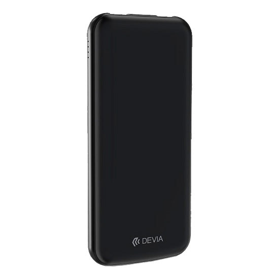 PowerBank Devia Kintone V2 preto 10000mAh com 4 cabos.