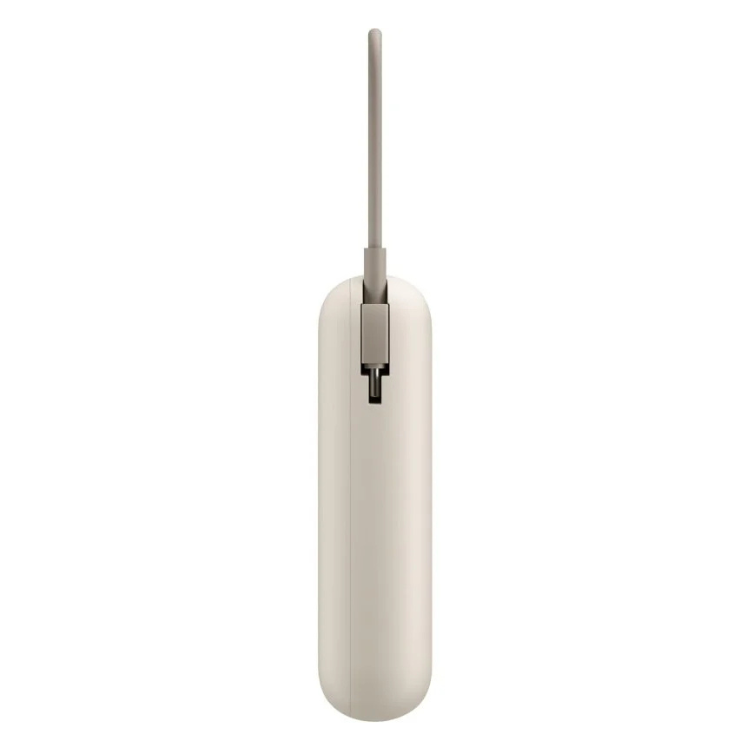 Powerbank Xiaomi 10000mAh 22,5W Bege com cabo integrado.