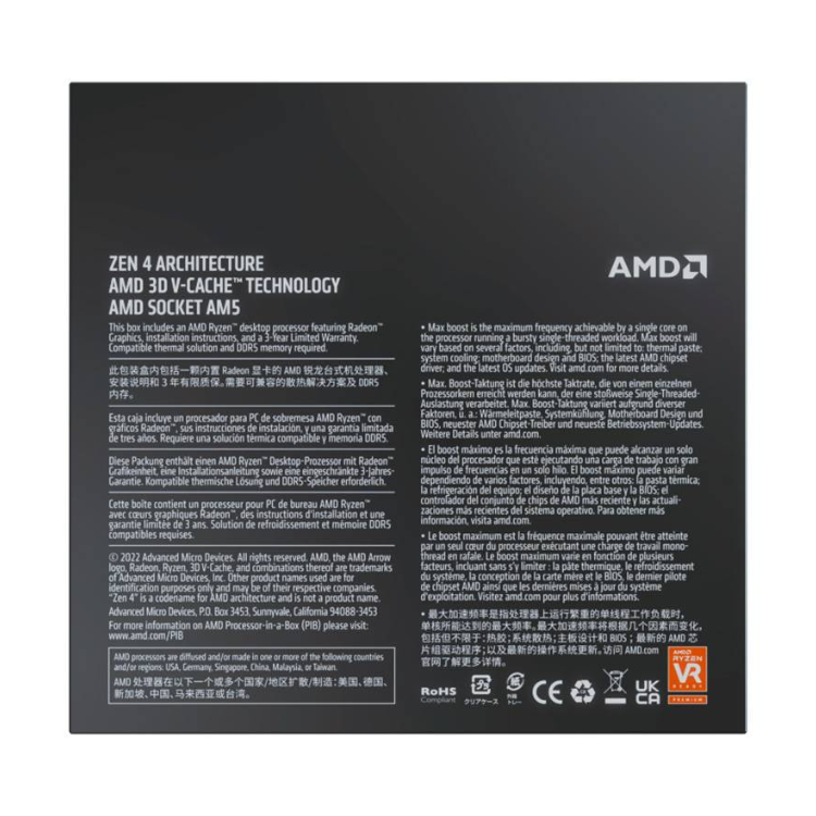 Processador AMD Ryzen 7 7800X3D 8-Core Turbo 5.0GHz AM5