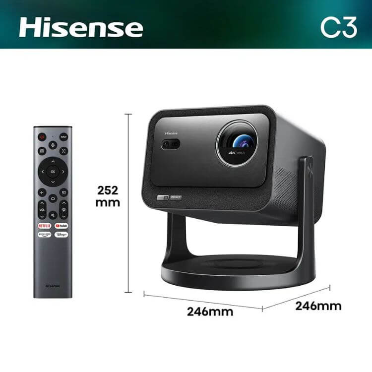Projetor Hisense C3 Laser 4K UHD TriChroma RGB