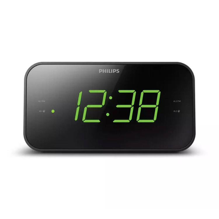 Rádio Despertador Philips TAR3306 Dual Alarm Clock FM Preto
