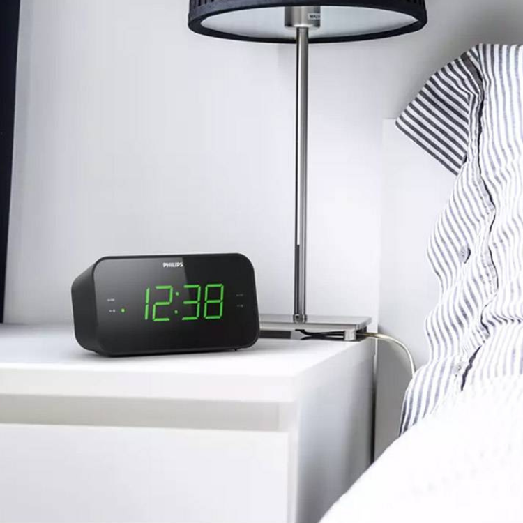 Rádio Despertador Philips TAR3306 Dual Alarm Clock FM Preto