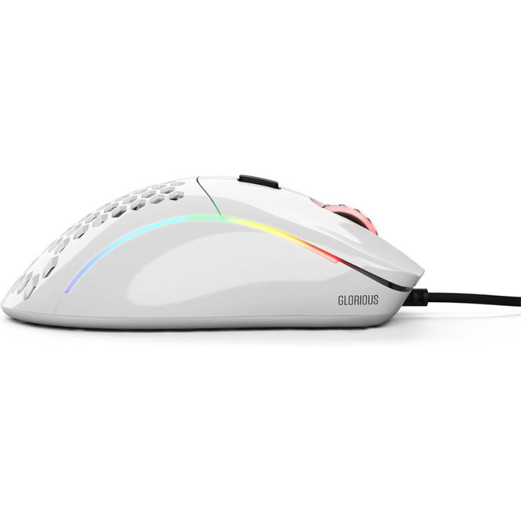 Rato Óptico Glorious PC Gaming Race Model D Glossy 12000DPI Branco