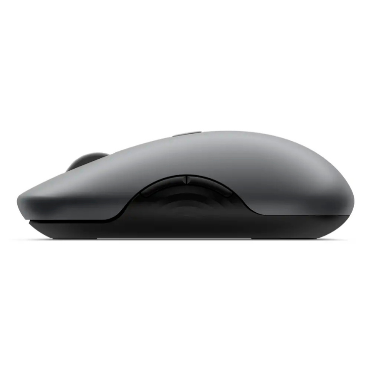 Lenovo 700 Silent Multi-Device Wireless mouse, Luna Grey, side view.