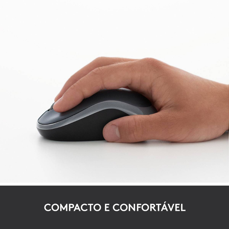 Rato Óptico Logitech M185 Wireless Cinzento