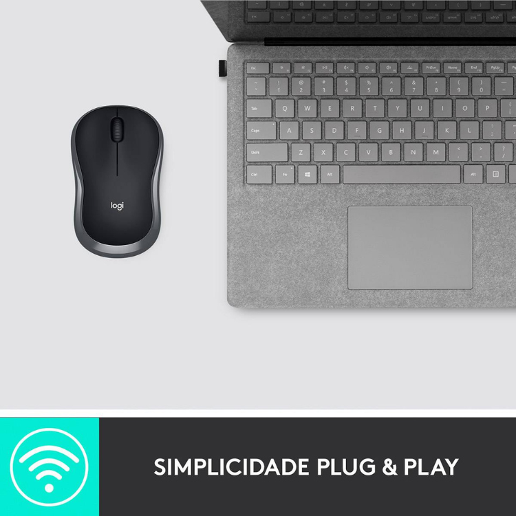 Rato Óptico Logitech M185 Wireless Cinzento